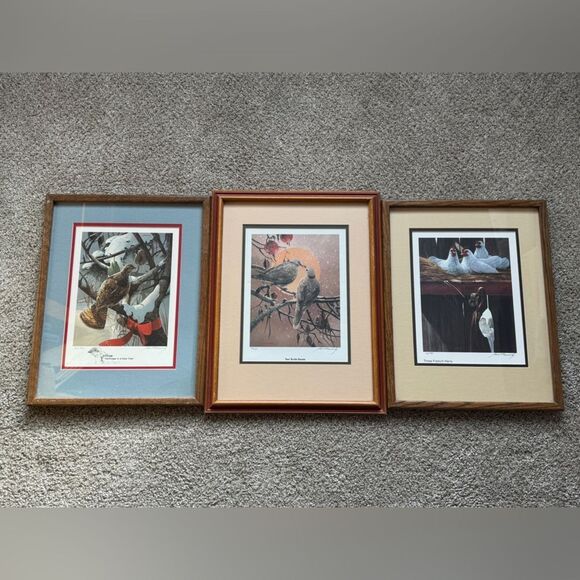 Rare Find Fernandez The 12 Days of Christmas Series Matted Framed Prints - Picture 3 of 13
